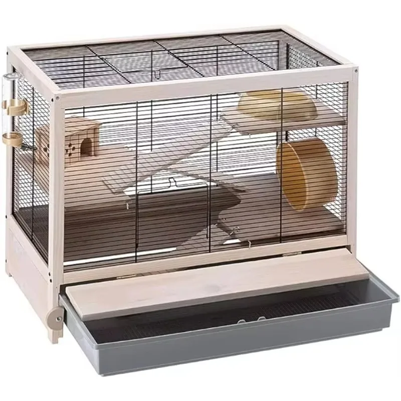 Luxury Portable Custom Pet House Wooden Home Furniture Hamster Cage For Small Animals With Storage Cabinet