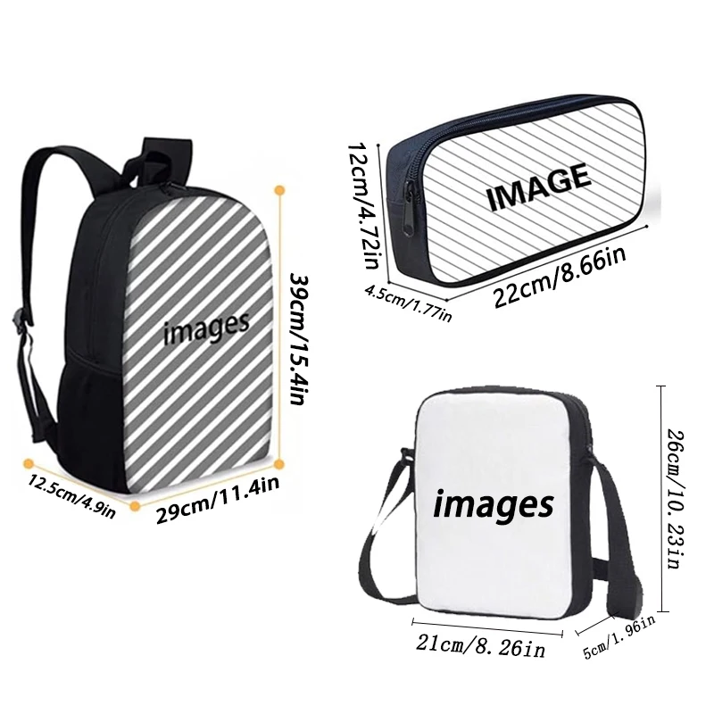 3Pcs Set Digital Circus Prints Backpack with Shoulder bag Pencil case Anime Game School Bag Custom add with Your Logo or Photo