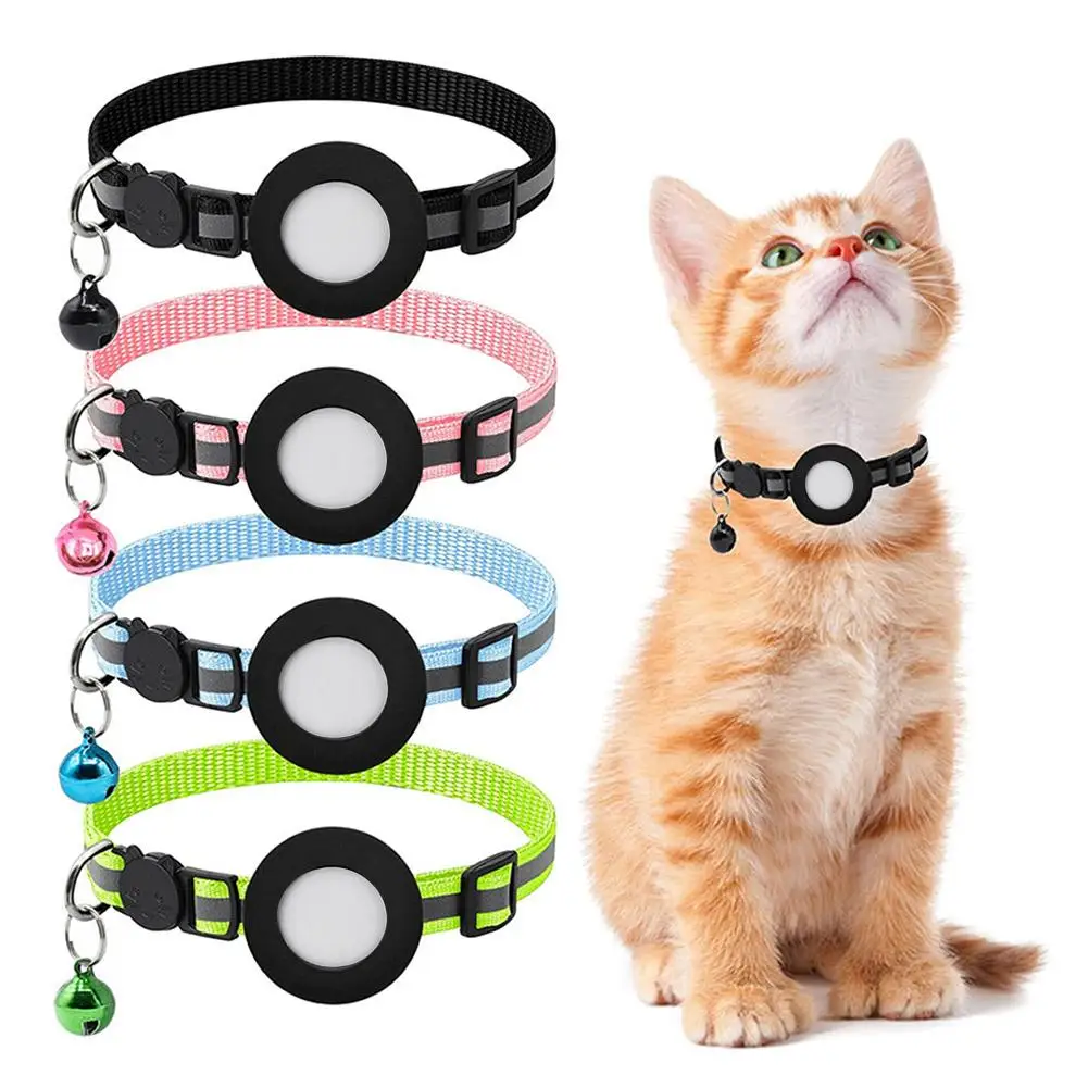 Air Tag Case Collar for Cats with Protective Case Tracker Anti Lost Positioning Reflective Dog Collars Pet Accessories