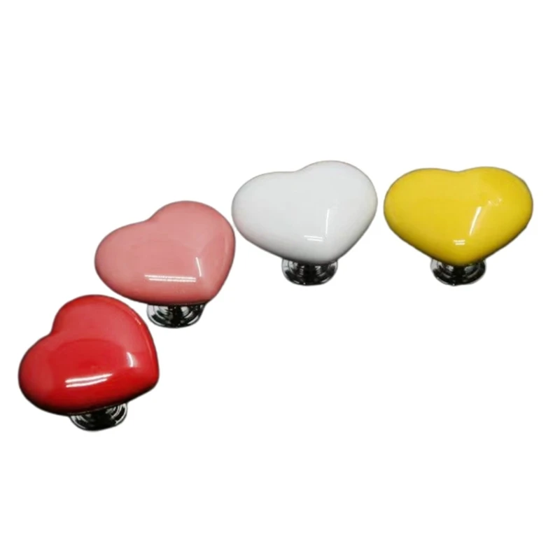 Colorful Toilet Decor Flush Buttons Toilet Press Button Heart Shaped Press Push Buttons 4PCS/SET