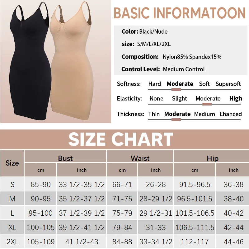 Seamless Full Slip Shapewear Women Sexy Deep V Neck Tummy Control Underdress Shaper Waist Trainer Breast Support Dress Corsets