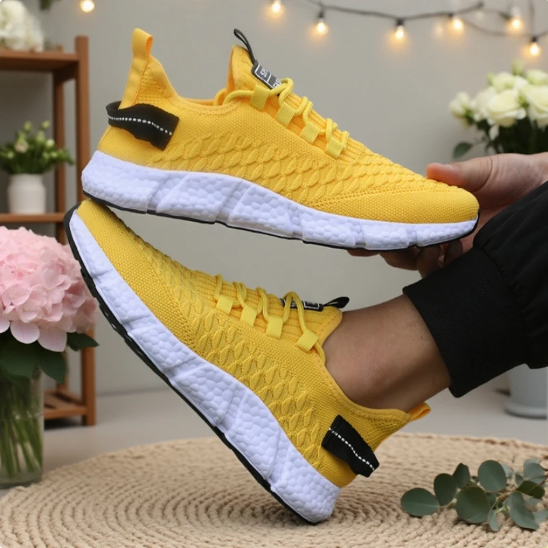 Frauen Laufschuhe 2025, Neue Mode Leichte Turnschuhe für Frauen Weiche Sohle Atmungsaktive Polsterung Tennis Sport Schuhe Weibliche