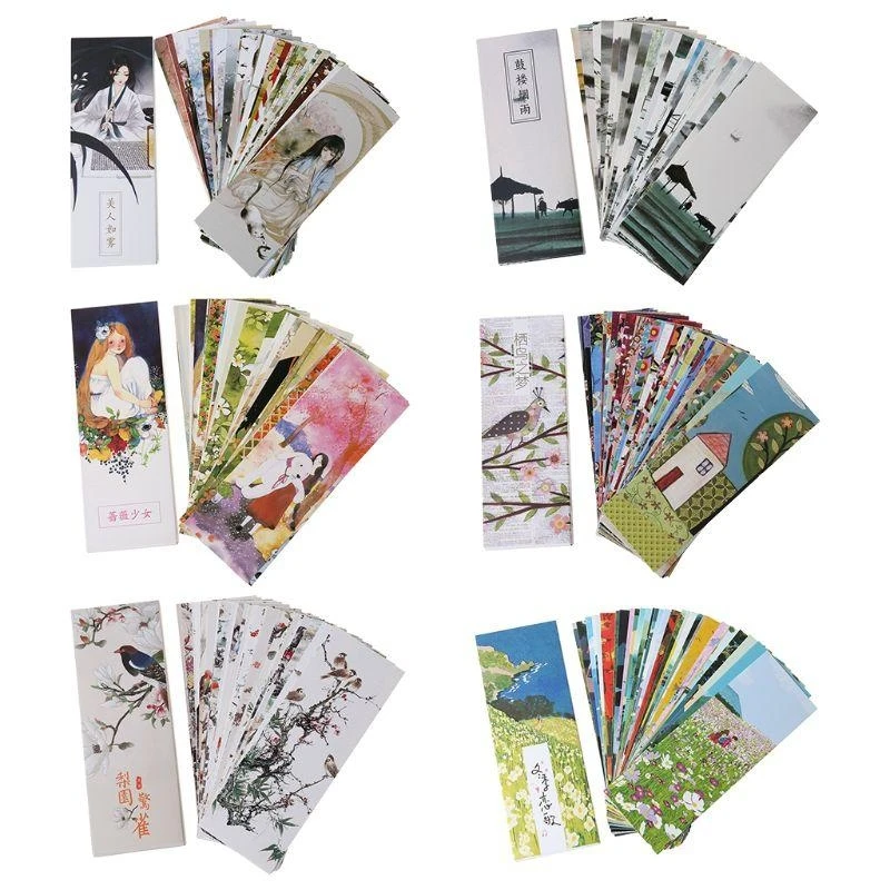 W89C 30pcs Winter Sonata Bookmarks Paper Page Notes Label Message Card Book Marker