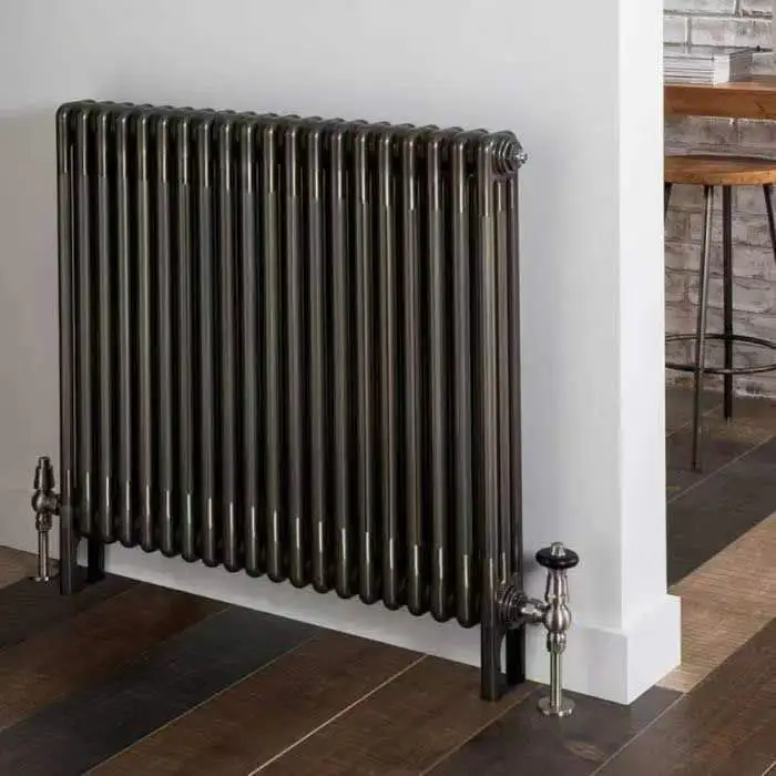 Radiador de hierro fundido horizontal antracita, columna tradicional, solución de diseño de avión rads de acero cuadrado