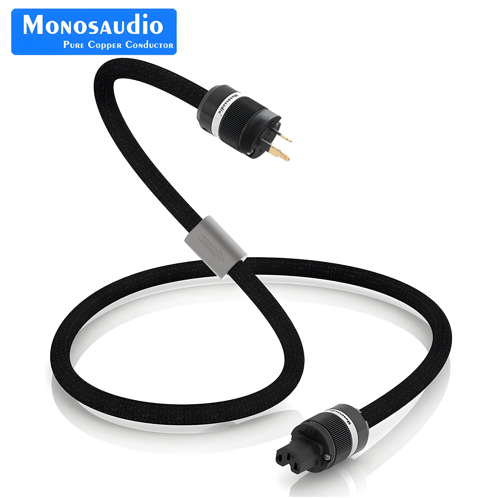 Monosaudio Tsunami Series P903 HiFi OFC Schuko Power Cord Cable AC AU N2 Mains Power IEC C15 female plug Hi-ned Power cable