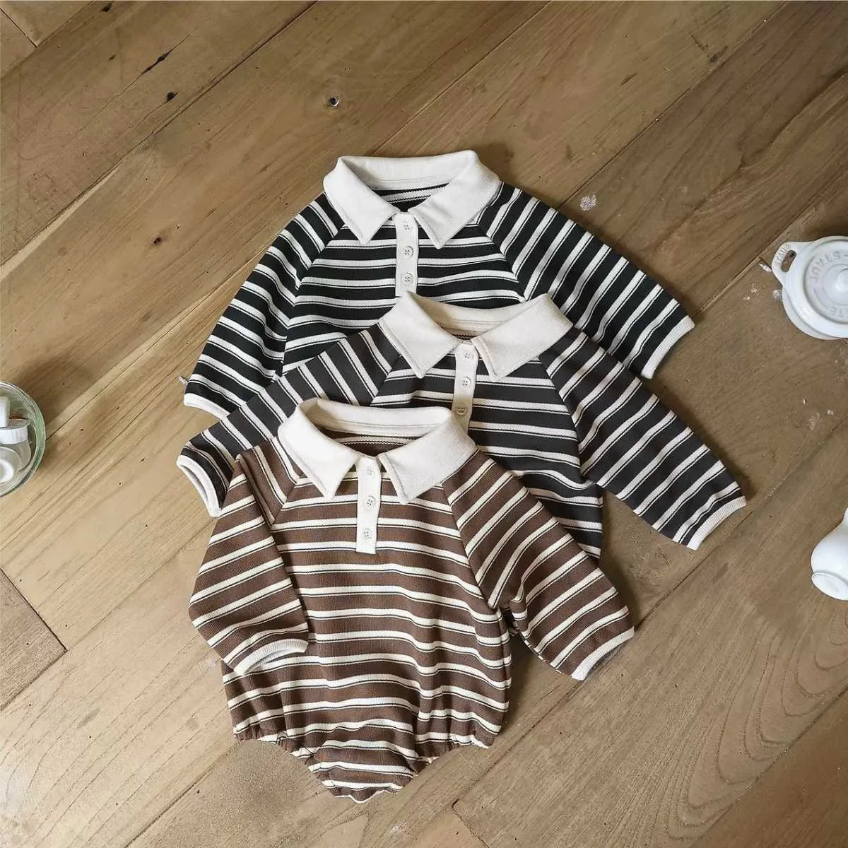 2026 Autumn New Baby Girl Long Sleeve Lapel Bodysuit Newborn Infant Boy Polo Collar Jumpsuit Toddler Casual Clothes