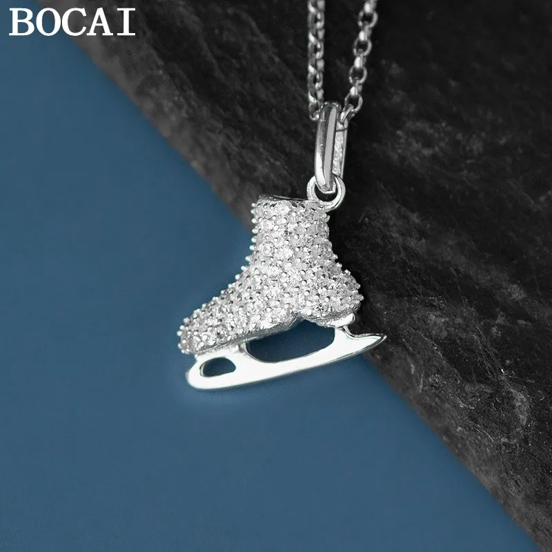 

Подвеска BOCAI NEW S925 из чистого серебра, роскошная и изысканная, идеально подходит для украшения в виде ледяной ботинки, подарок для женщин.