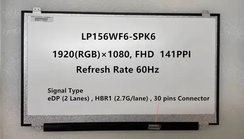 LP156WF6-SPK6 lp156wf6 spk6 lp156wf6 (sp) (k6) laptop lcd bildschirm display ersatz 30 pins 1920 × 1080 fhd getestet