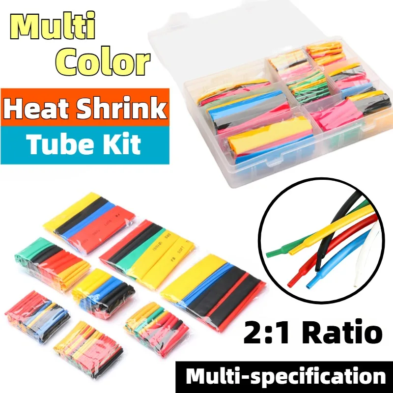 Heat Shrink Tube Kit Thermoresistant Tubing HeatShrink Wire Protecter Insulation Materials Wrapping Cable Insulation Sleeved