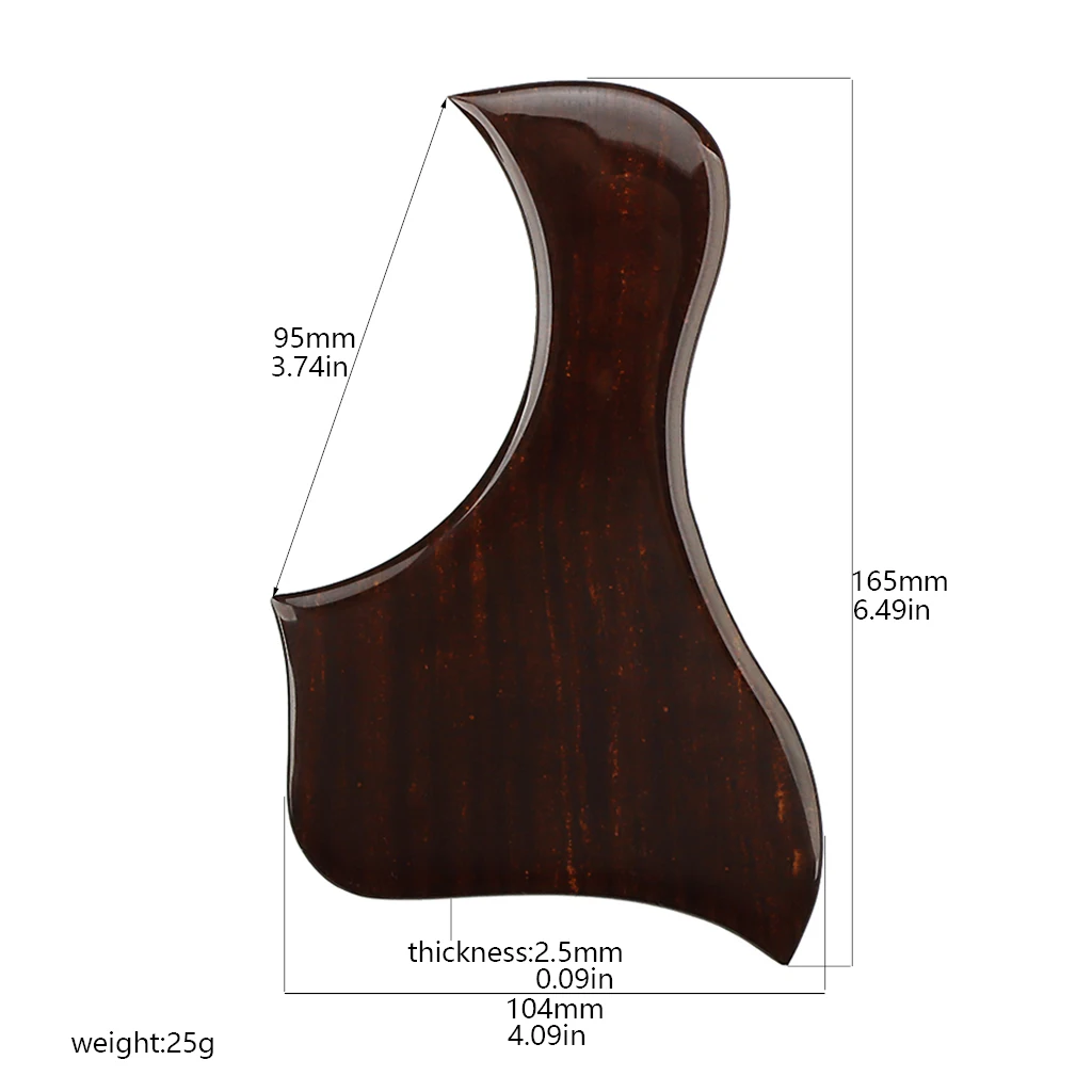 1Piece Acoustic left handed Guitar Pickguard for Backhand guitar Accessories rose wood Self adhesive Pick Guard Sticker