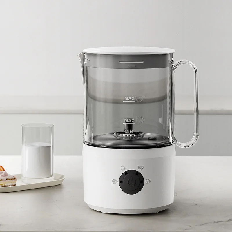 R New electric milk foam pot, automatic transparent acrylic milk frother, milk foam