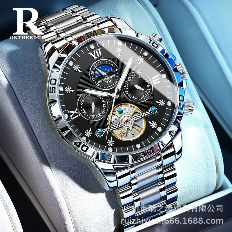 Reloj mecánico suizo completamente automático, nuevo, para hombre, transmisión en vivo, explosión de ventas.