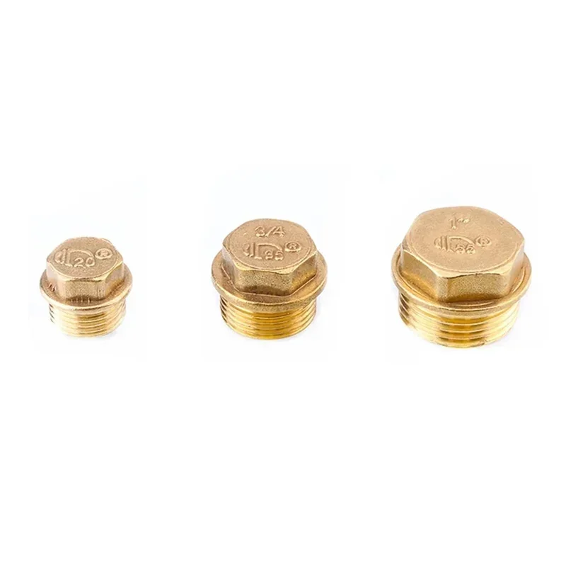 1Pcs Messing Rohr End Kappe Stecker Fitting Koppler Stecker Adapter 1/2 "3/4" 1 "BSP Außengewinde Hex Kopf End Stecker