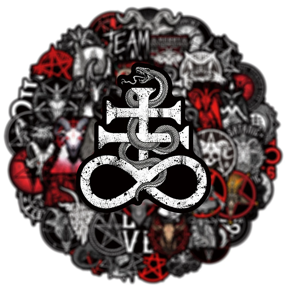 10/30/50pcs Cool Blcak Ram Demon Satan Stickers Horror Gothic Style Graffiti Sticker Phone Case Skateboard Laptop Cartoon Decals