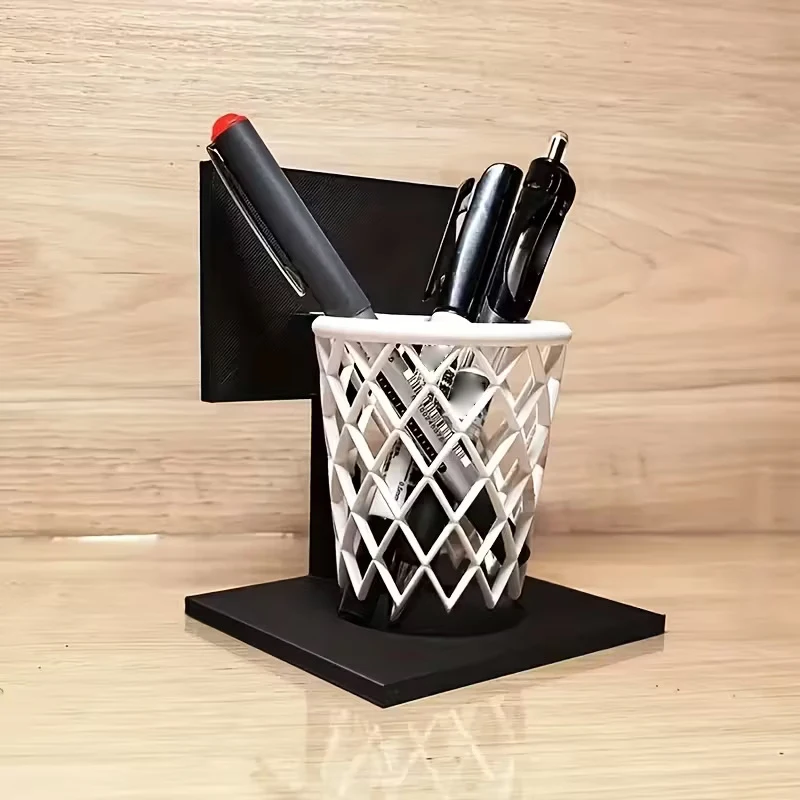 Porte-stylo en cerceau de basket-ball créatif, organisateur de bureau avec Base, accessoire décoratif peu encombrant, décoration de maison, d'école et de bureau