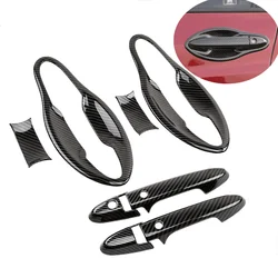 For Honda HR-V HRV VEZEL 2014-2021 Carbon Fiber Chrome Car Door Handle Cover Trim Styling Decoration Accessories