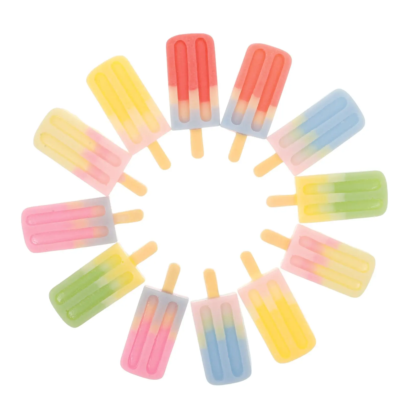 

12pcs Simulation Ice Cream Miniature House Accessories Smooth Resin DIY Phone Cover Charms Long Lasting Color Non Fading