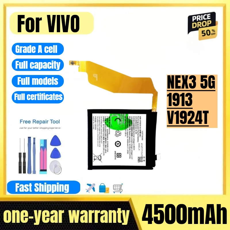 

B-G9 for VIVO NEX3 5G/1913/V1924T Phone Battery 0 Cycle High Quality High Capacity Replacement Bateria Grade A Cell with Tools