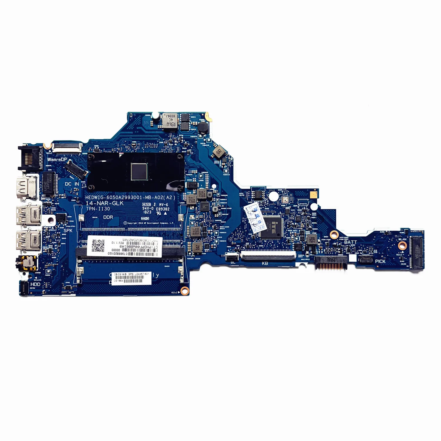 Placa-mãe para laptop HP 14-CF 14-DF 14-NAR-GLK TPN-I130 com CPU
