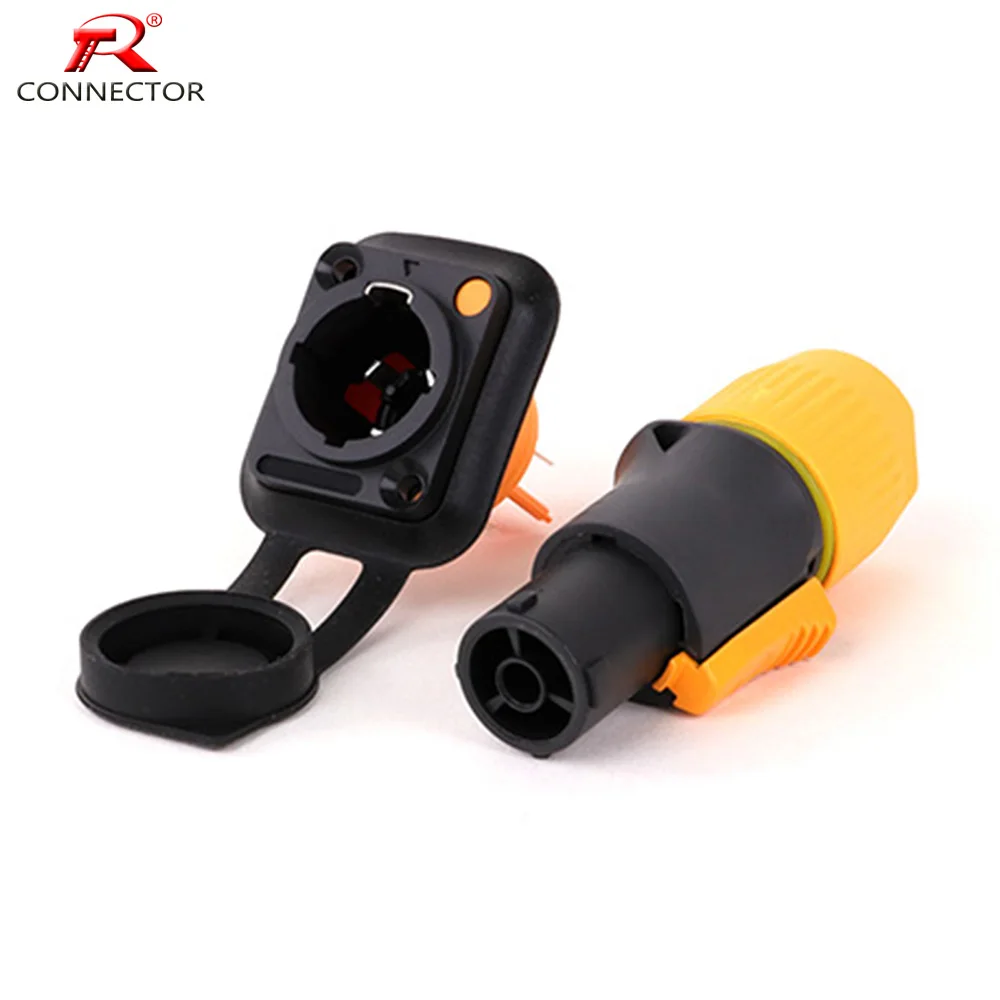 1set New Waterproof Locking Powercon True Connector NAC3FX-W + PowerCon Chassis Connectors NAC3MPX or NAC3MX-W + NAC3FPX