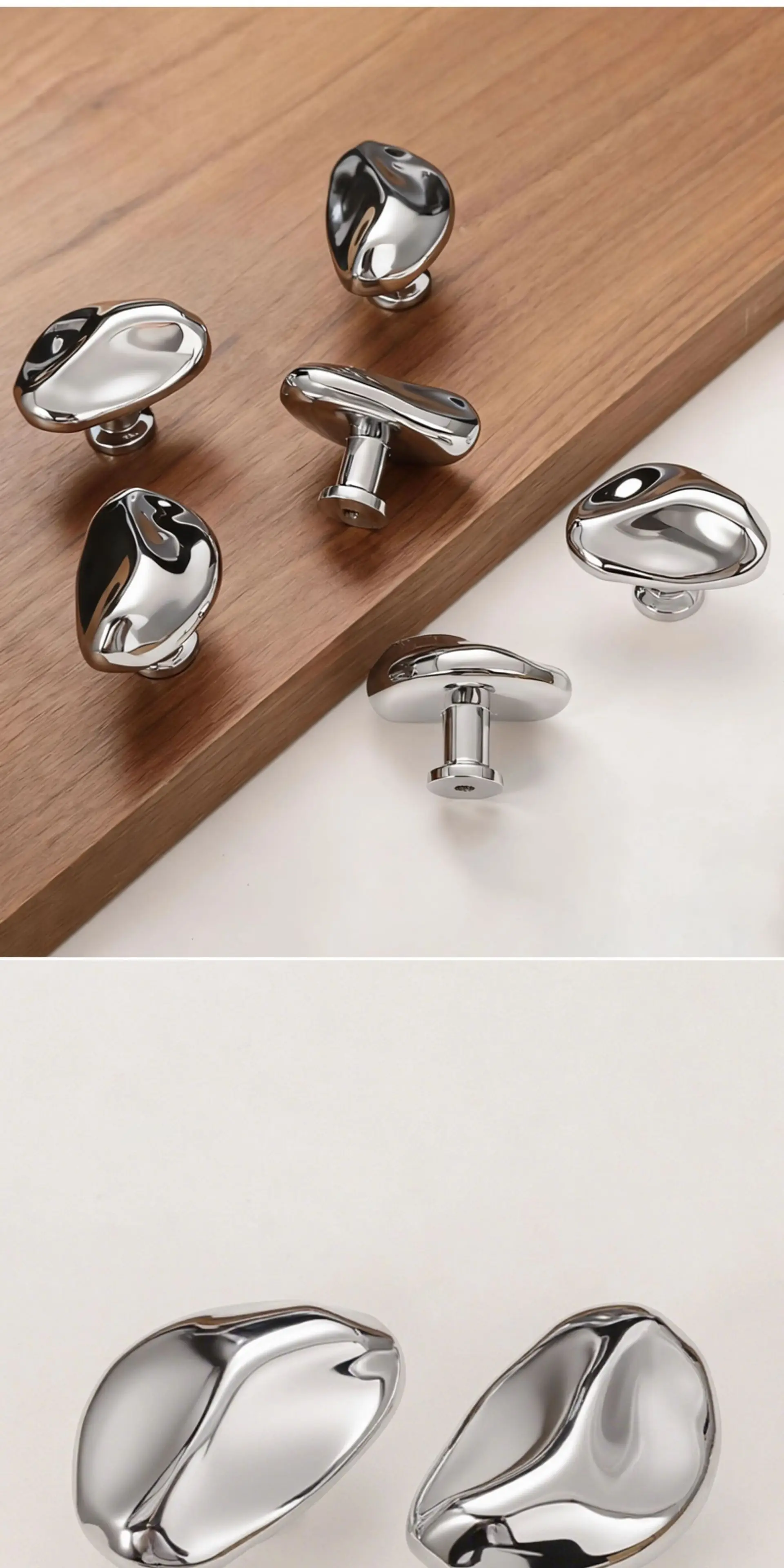 1 Stück Einfacher Kleiderschrank-Türgriff, Schubladengriff, Glänzender Silbergriff, Neuer Chinesischer Möbelgriff, Einloch-Kleingriff – Detail 6