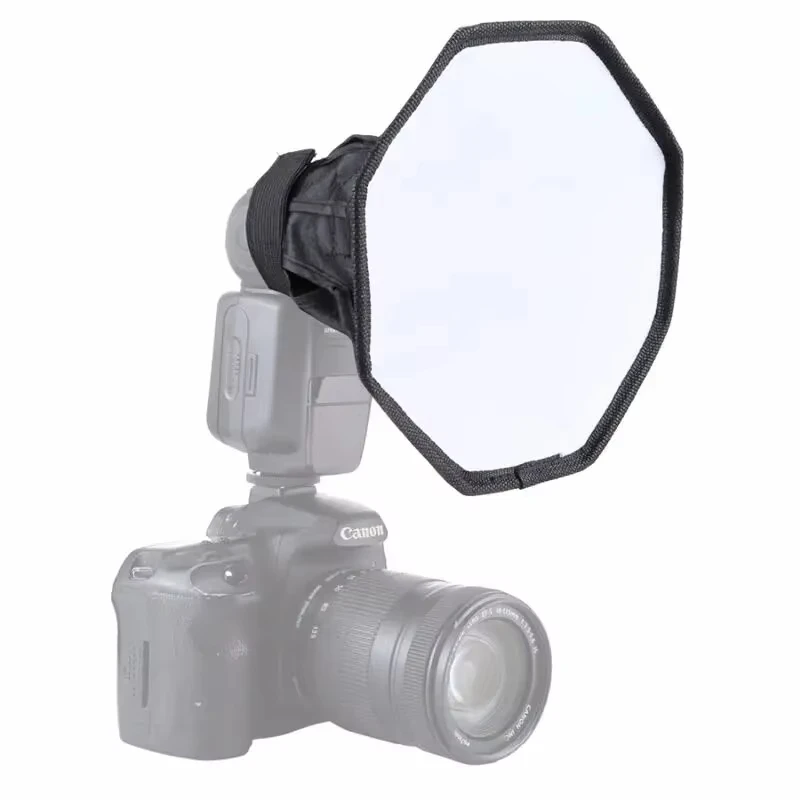 Mini Softbox Octogonal de 20cm para Flash de Estúdio, Difusor de Luz para Speedlite, Acessório para Estúdio Fotográfico