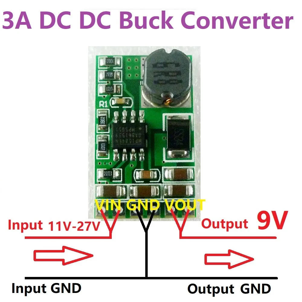 4.5V-27V to 3V 5V 6V 9V 12V Power Board 3.5A DC-DC Converter Module Buck Power Supply Board Step-Down Voltage Regulator Module
