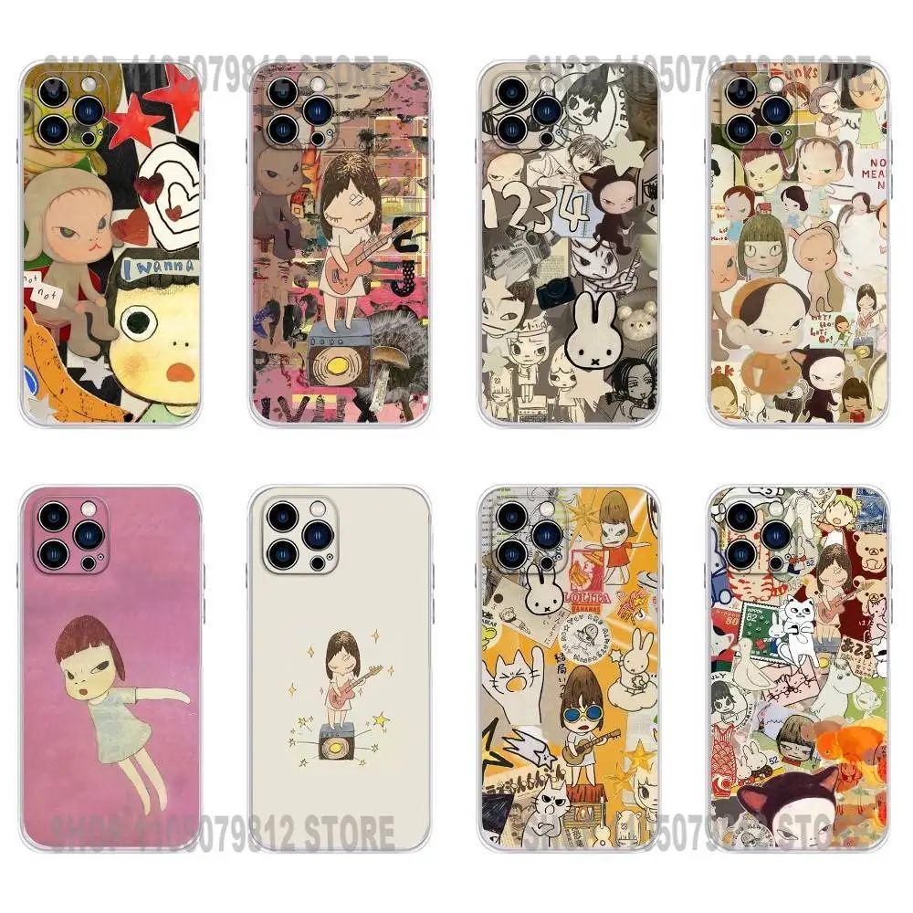 

Cute Y-Yoshitomo Nara Phone Case For iPhone 17 16,15,14,13,12,11 Plus,Pro,Max,XR,Plus,E,Mini Transparent Soft Cover