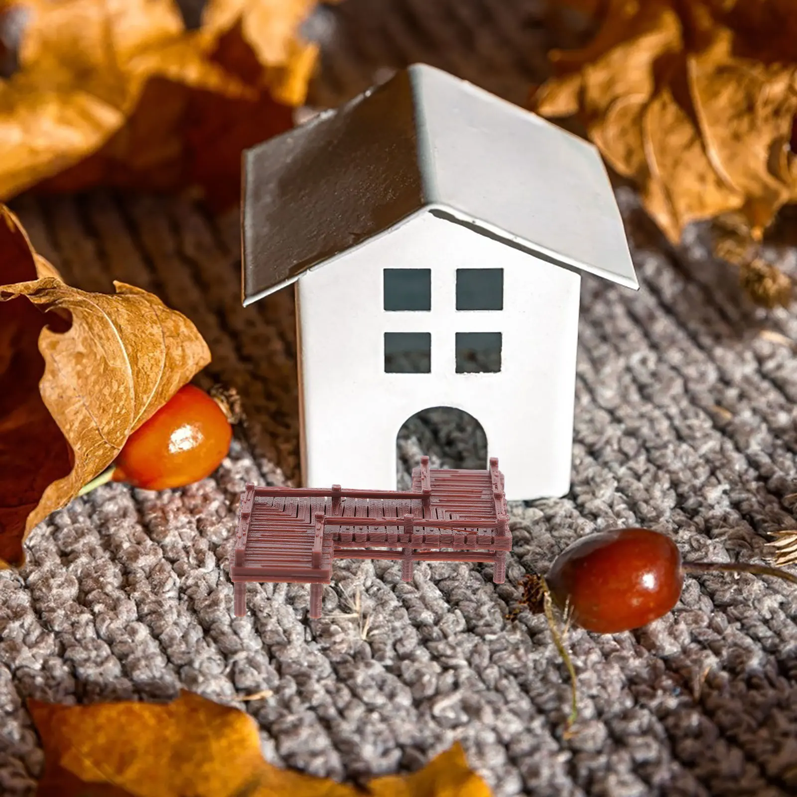 

Creative Landscape nament Mini House Bridge Decor Miniature PP Craft Model Versatile Garden Decoration