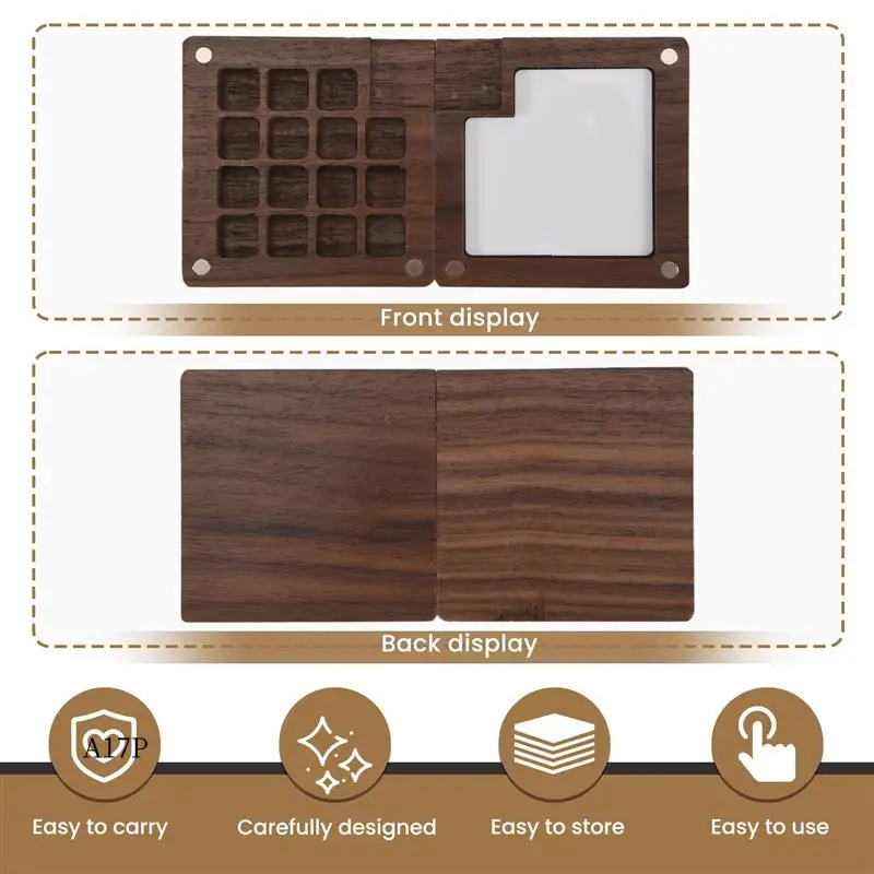 

AP-Portable Watercolor Palette, 15 Color Sketchbook Palette, Wooden Palette Box, Travel Paint Palette (Without Colors)