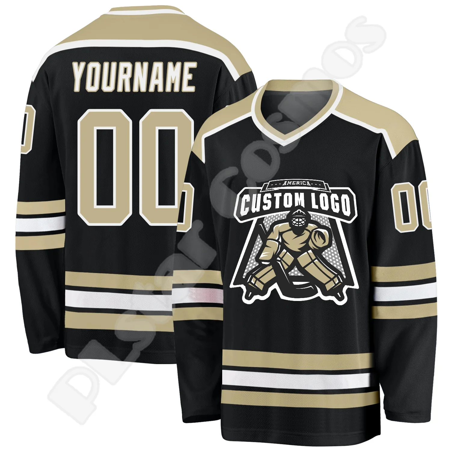 Hockey Jersey Custom Name Team Logo Number Colorful Pullover Vintage Retro Long Sleeves 3DPrint Harajuku Casual Sweatshirts X-22