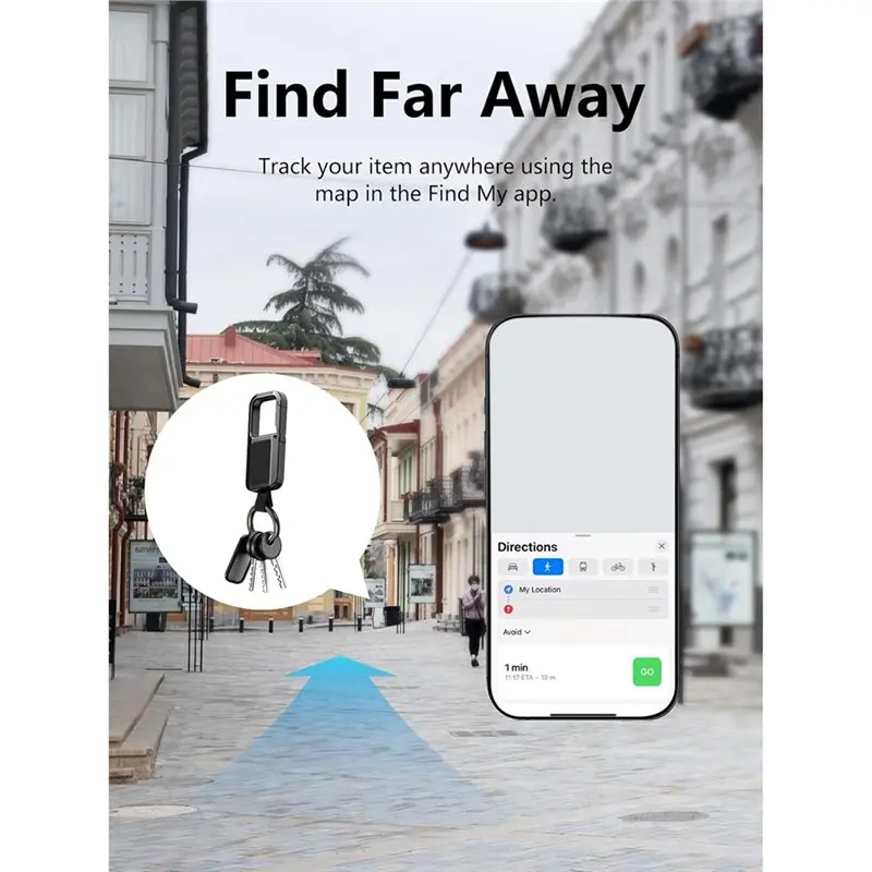 DIGIT-Keychain Tracker Works For Find My (IOS Only) Key Chain Tracker Tag Heavy Duty Car Keychain