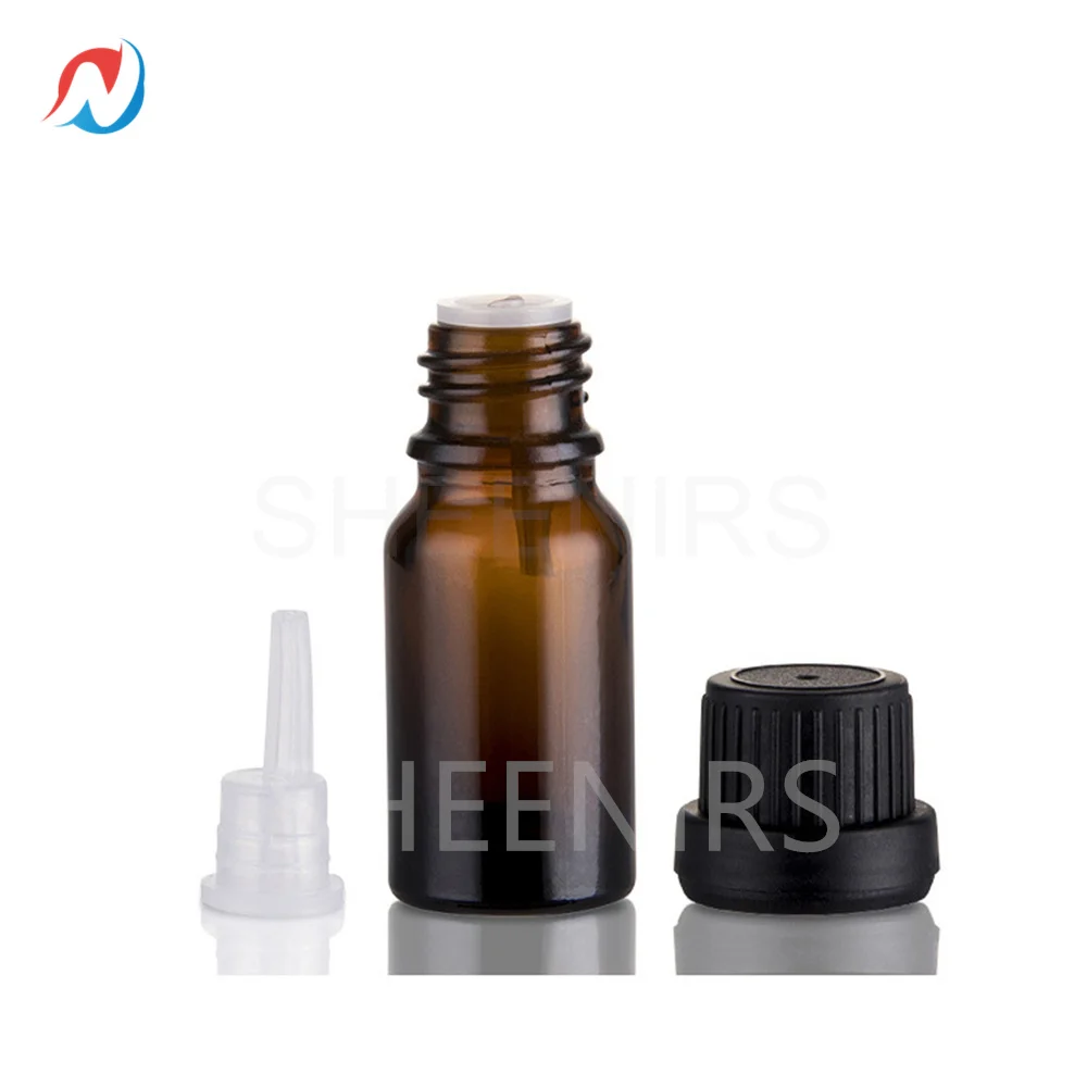 24pcs 5ml 10ml 15ml Amber Essential Oil Glass Bottles With Black Cap Refillable Dropper Bottles for massage oil Pipette Bottles