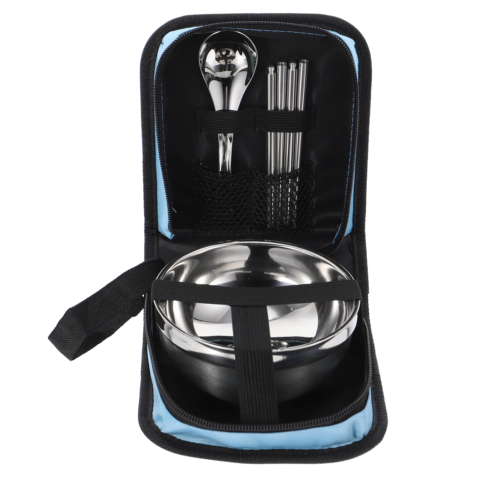 

1Set Stainless Steel Bowl Utensil Set with Storage Bag Anti Slip Base Perfect Size for Hot Cold Meals Ideal Camping Travel
