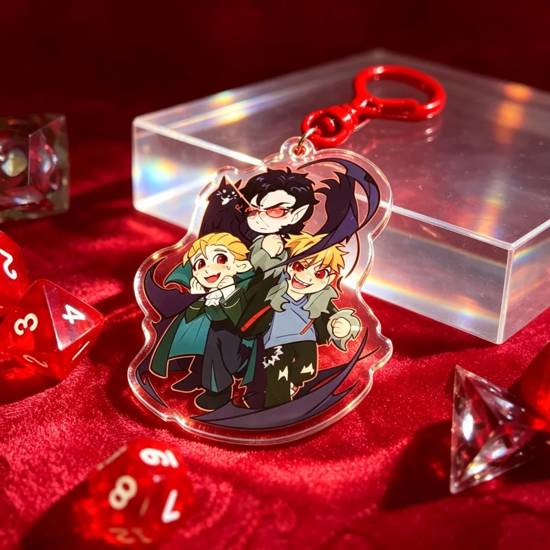 The SucKening Just ROLL With It Acrylic Keychain,Heart Clasp Bag Charm J R W I Anime Backpack Pendant Fans Collectible Gift