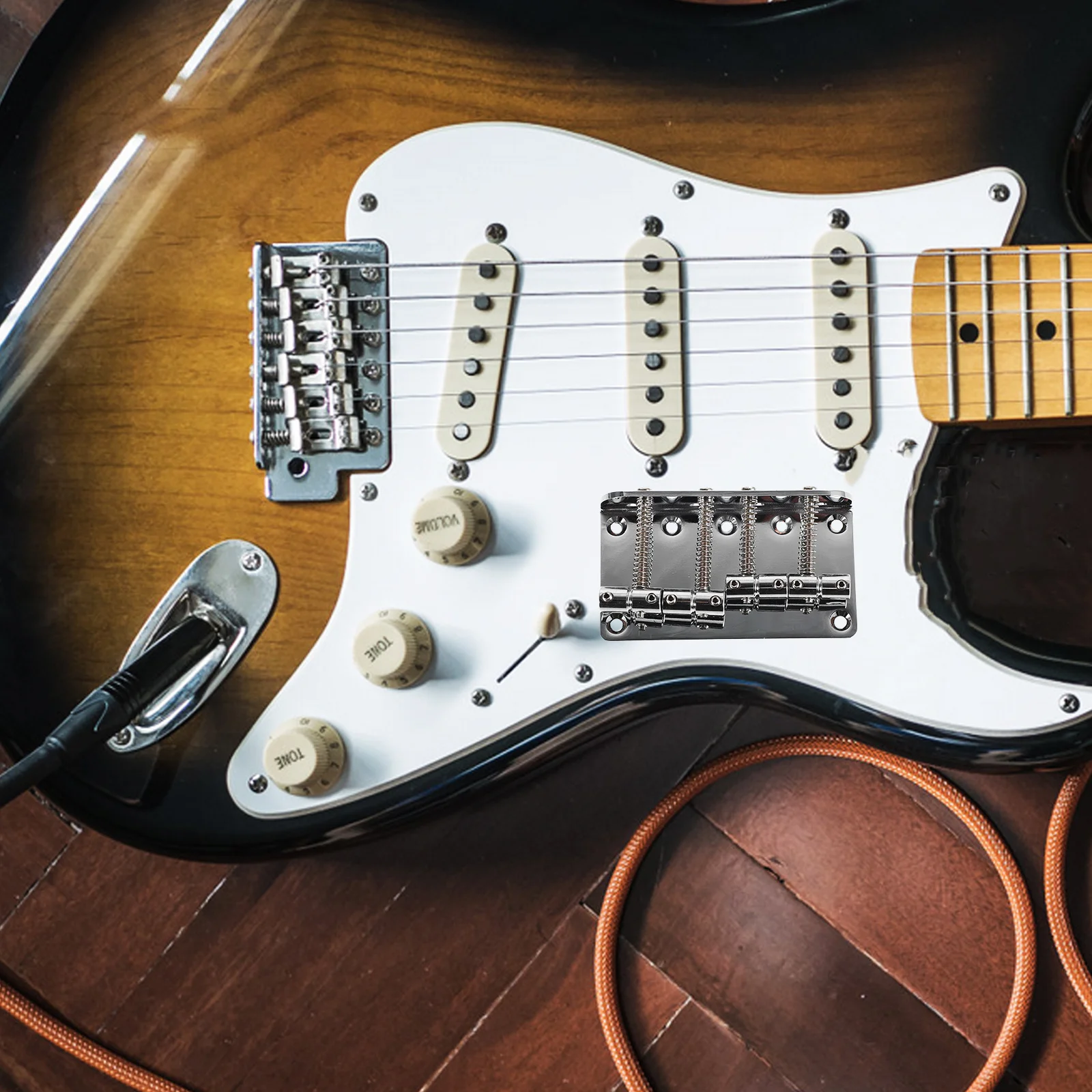 

Bass Guitar Bridge 4 String Hard Tail Top Load Electric Bass Durable Metal Construction Comfortable Grip Various Music Styles