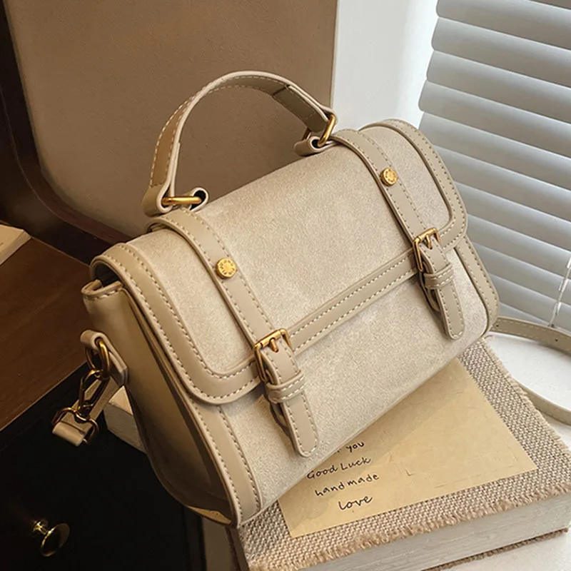 

Women's Bag Simple Retro Handbag 2026 New Small Square Bag Premium Splicing Casual Shoulder Crossbody Bag purses and handbags