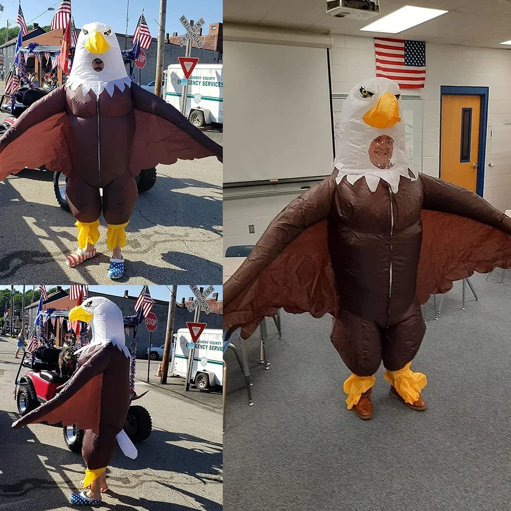 Inflatable Eagle Costume for Adult Blow Up Bald Eagle Halloween Costume Happy Independence Day Celebration Costume