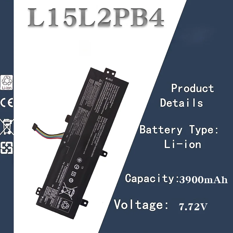 

7.72V 3900mAh Replacement Laptop Battery for Lenovo IdeaPad | Fits 510-15IKB/310-15ISK/310-15ABR/310-15IAP, L15L2PB4