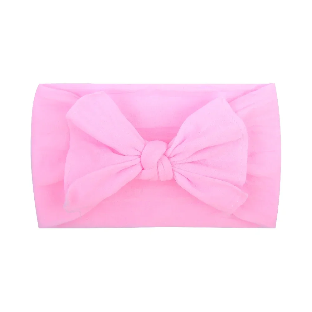 1PCS Nieuwe Katoenen Effen Baby Hoofdband Voor Meisjes Kid Brede Boog Knoop Tulband Elastische Haarbanden Handgemaakte Hoofddeksels Baby Haar accessoires