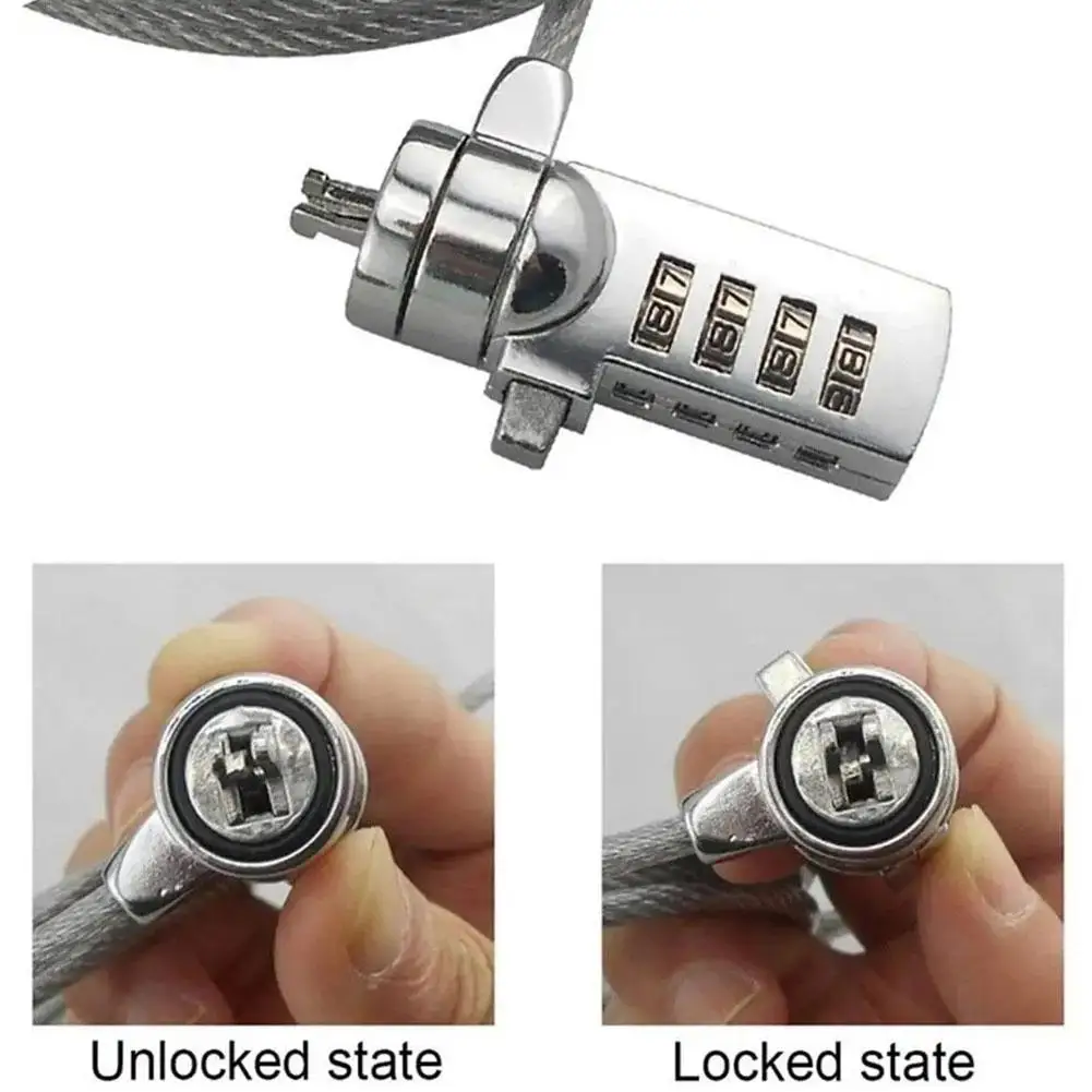 1.8 M Brand New High Quality 4 Digit Password Security Anti-theft Computer Universal Chain Cable Notebook Chain Key Laptop E8D4