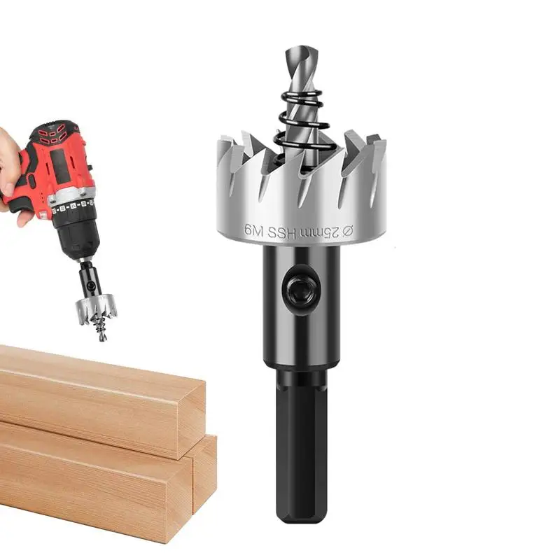 HSS Hole Saw Kit High Speed Steel Drill Bit Cutter Saw Opener Double Spiral Groove Design Cutting Hole Saw Tool For Aluminum