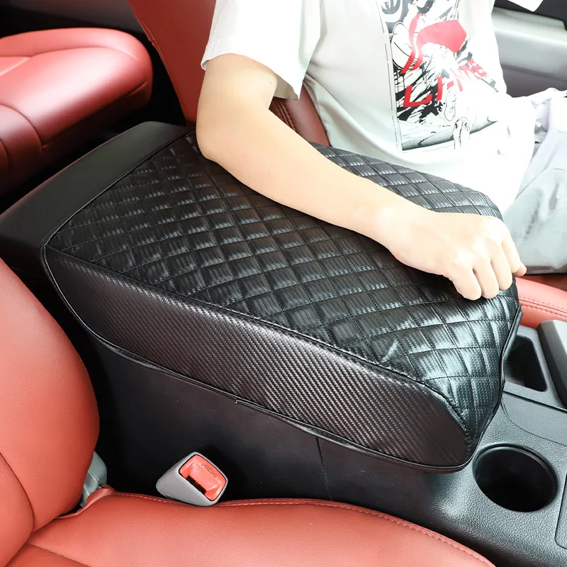 For Toyota Tundra 2007-2013 Leather Black Car Seat Armrest Center Console Box Protective Cover Car Accessories