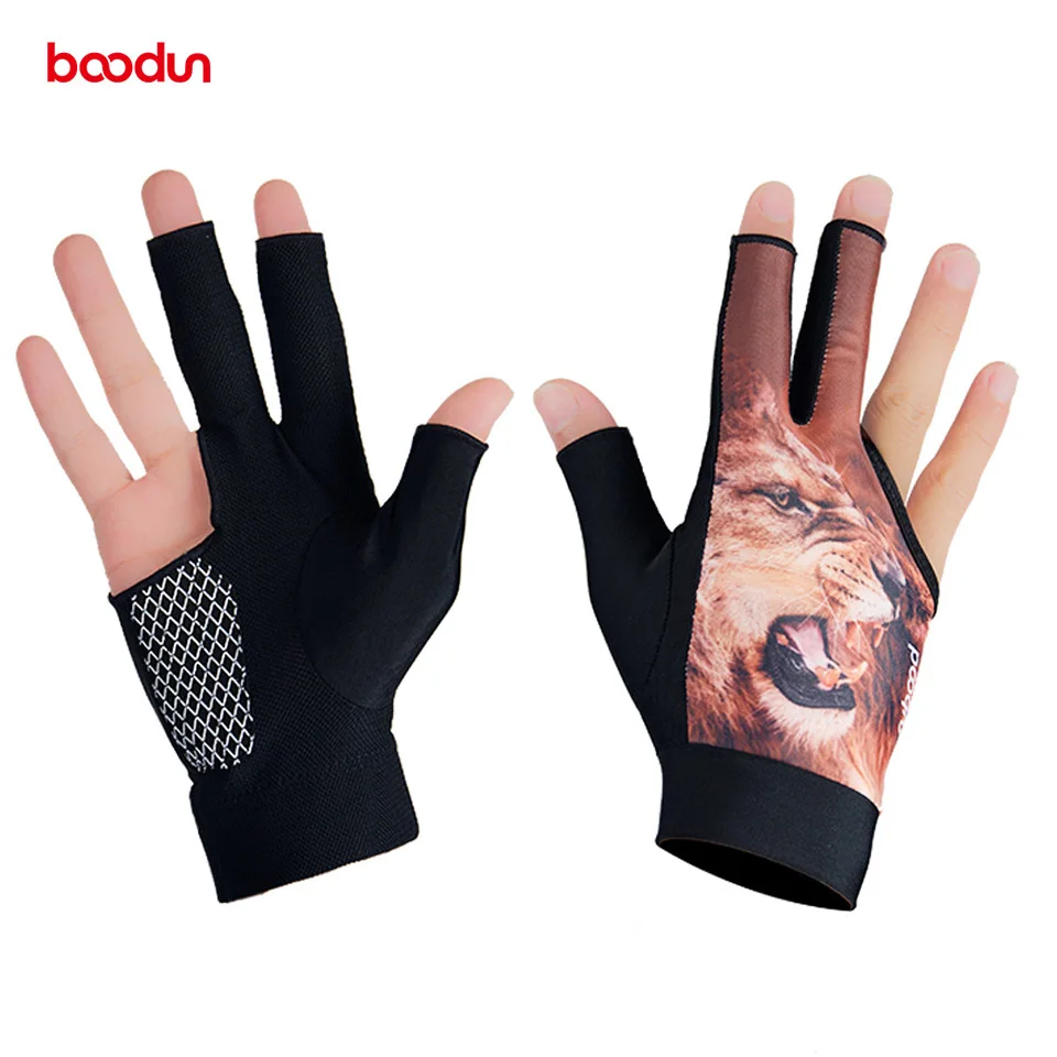 Billiard Glove Left Hand Digital Printing Pattern Carom Snooker Glove 3 Fingers Professional Pool Cue Glove Billiard Accessories