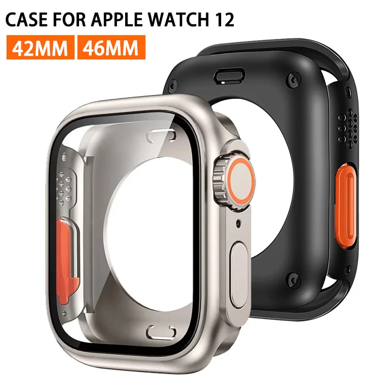 For Apple Watch 12 42mm 46mm Upgrade Ultra Screen Protector Bumper Cover for IWatch Series 12 42 mm 46 mm