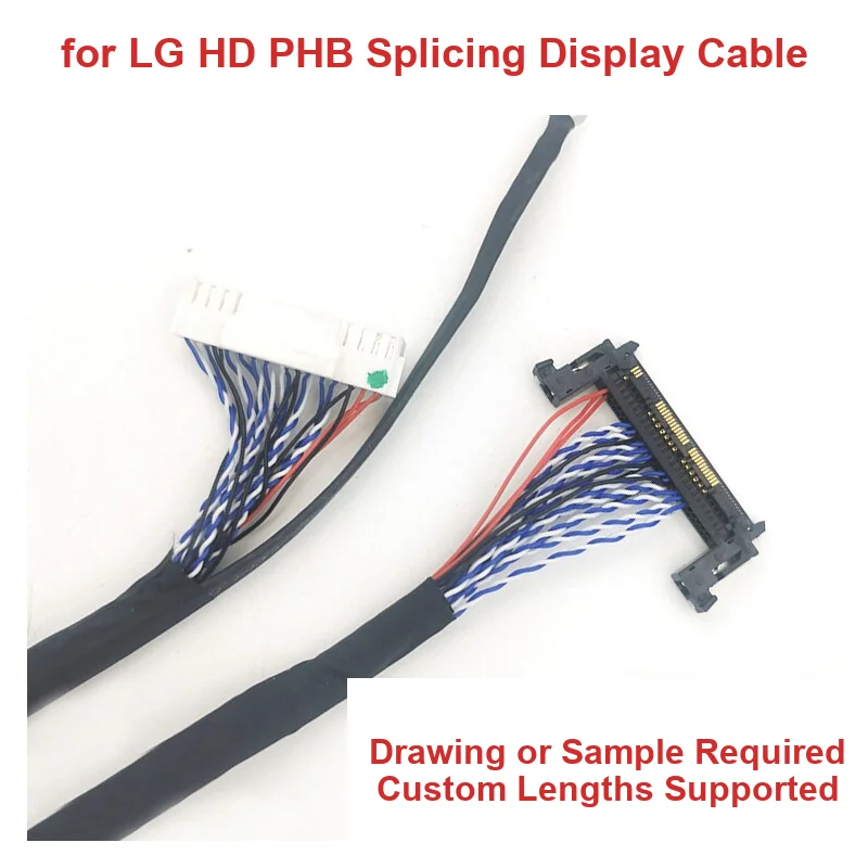 PHB Pinout High-Resolution LVDS Display Cable 400mm for LG LCD Video Wall Advertising Display and Industrial Equipment