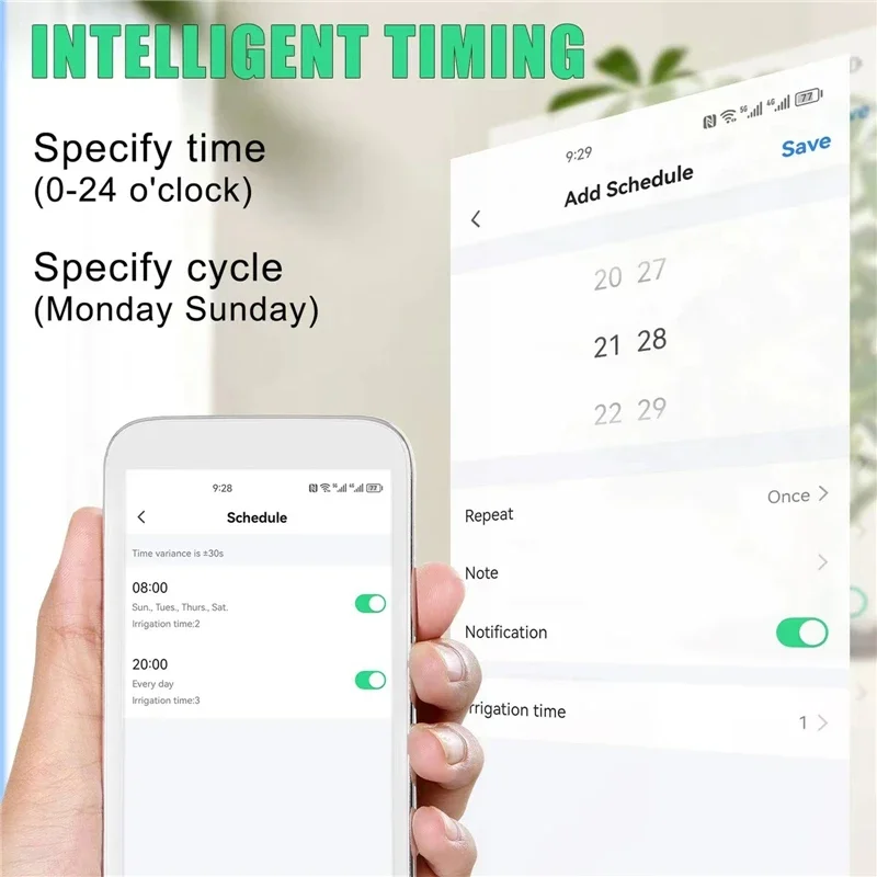 Wifi 스마트 태양 광 발전 시간에 맞게 급수 시스템 정원 화분 10 헤드 자동 물방울 관개 키트 지원 전화 원격 제어