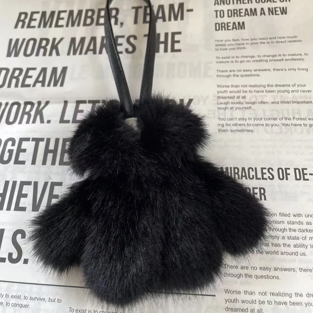 

Элегантная сумка из искусственного кроличьего меха, очаровательная форма одежды, мягкие украшения для ключей, модный кулон, женские аксессуары