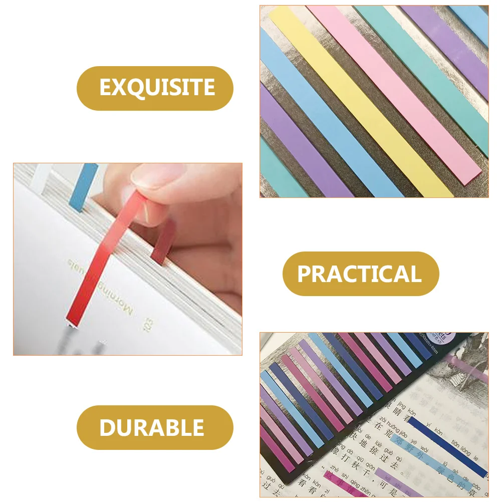 

8 Sheets Colored Reading Strips Sticky Tabs for Books Notebook Page Markers Adhesive Reading Stickers Book Annotation Tabs