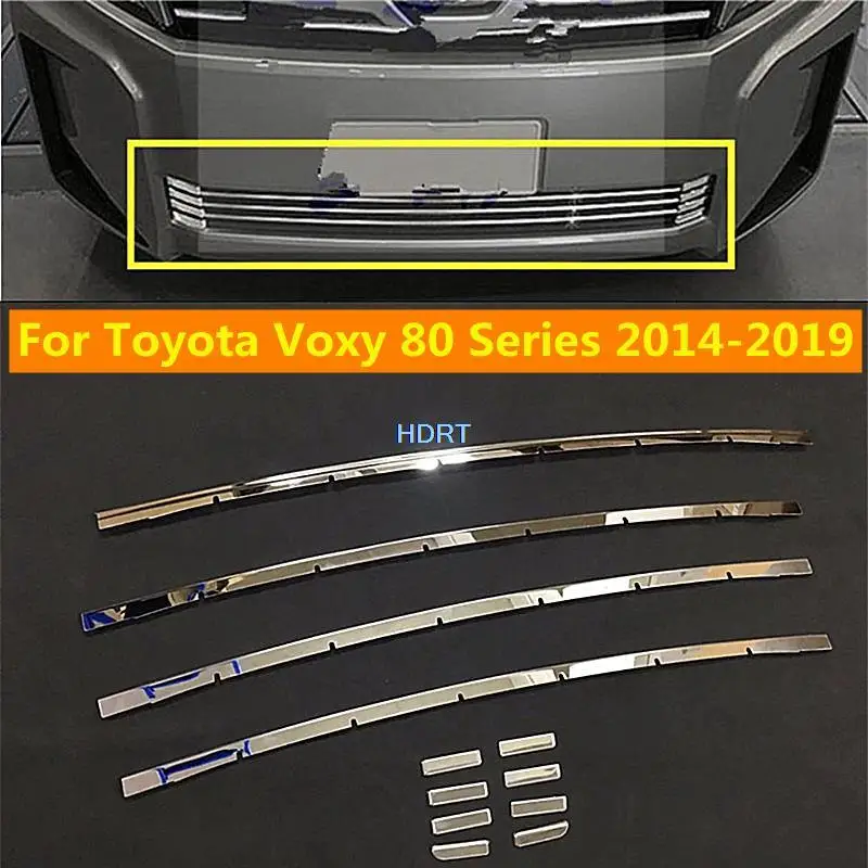 

Exterior Accessories For Toyota Noah/Voxy 80 Series 2014-2019 Car Up Bumper Front Grille Mesh Protection Bright Strips Styling